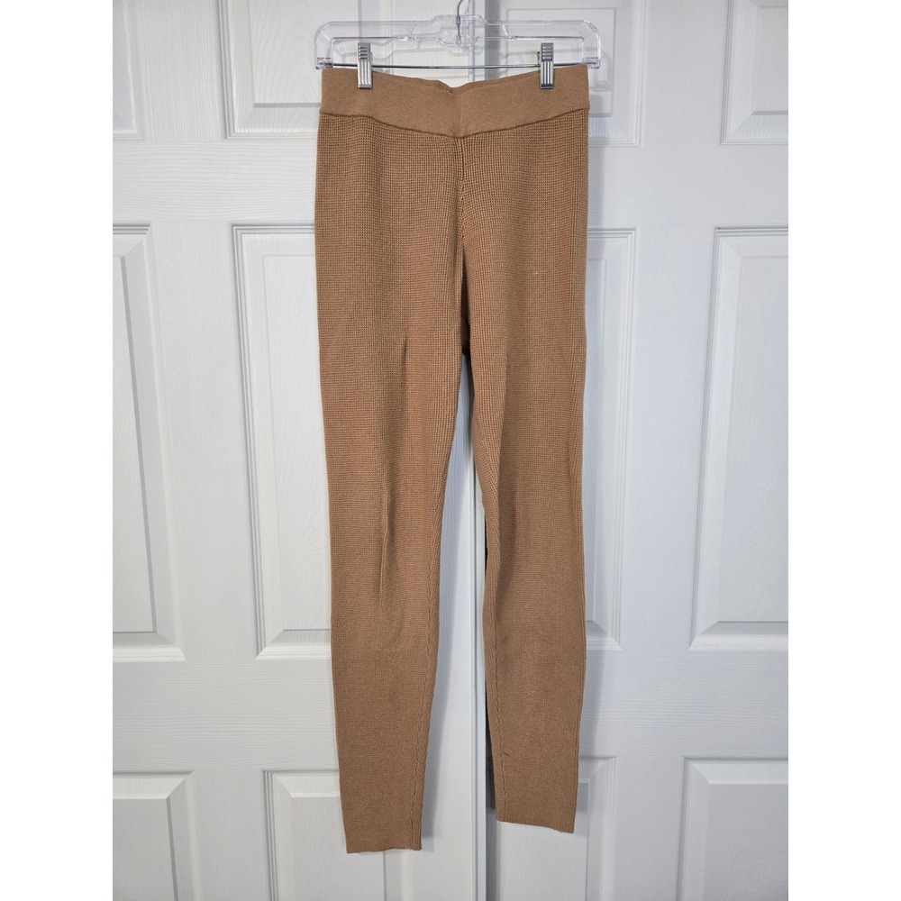 Lunya XS Tan CottonSilk Waffle Knit Leggings High Waist Loungewear Pants